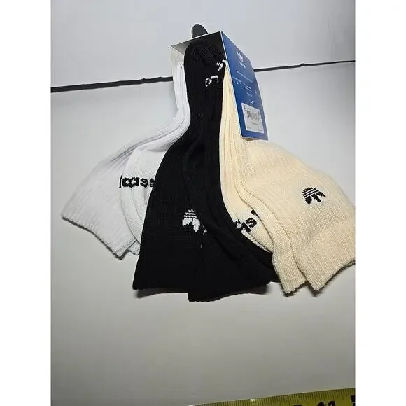 ADIDAS Mens Socks Crew Moisture Wicking Cushioned 3 Pair Shoe Size Large 6-12 - Picture 6 of 10